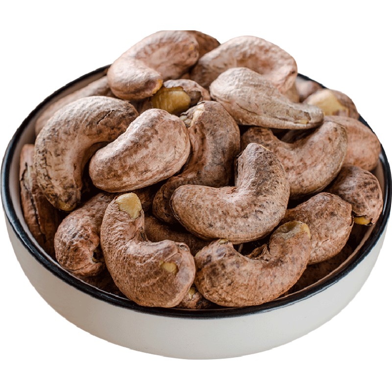 2026年新货越南腰果500g越南产特大带皮散装紫衣腰果仁盐焗原香味