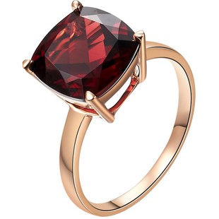 lisa creation4.5克拉天然石榴石戒指女戒18K玫瑰金彩色宝石戒指