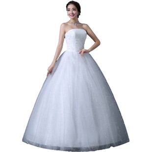 婚纱礼服2026新款韩版新娘抹胸婚纱修身显瘦蕾丝婚纱森系简约齐地