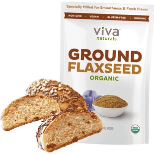 viva加拿大进口天然无糖有机亚麻籽粉850g强饱腹即食代餐冲饮品