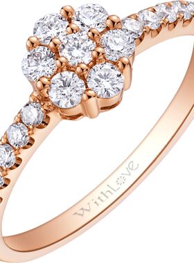 WithLove18K金群镶钻石戒指定制