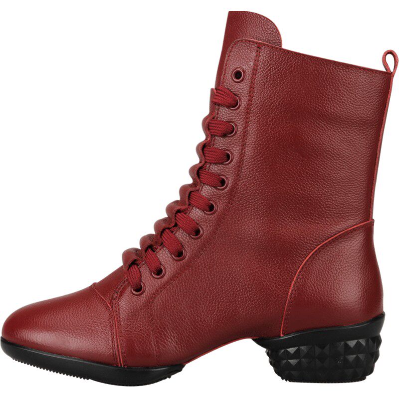 恋上舞四季真皮透气舞蹈鞋女软底爵士跳舞鞋水兵现代广场舞鞋靴子