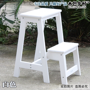 品厂新多功能家用两层梯凳实木折叠阶梯凳室内小梯子木梯登高凳二