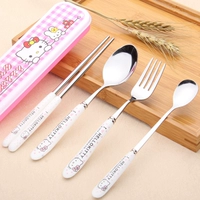 Розовая розовая коробка [холодная+ложка+вилка+ледяная ложка