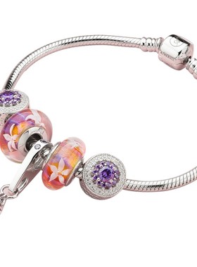 紫色茉莉花手链女925简约个性