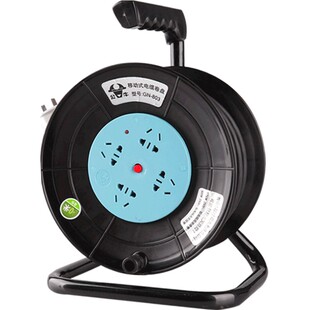 公牛线盘插座移动电缆绕卷线盘线轴工程拖线盘空盘带线20m30M50米