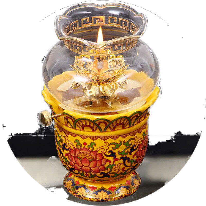 陶瓷供佛灯座可调光防风液体酥油