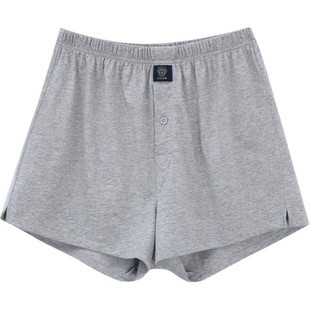 仕乐男士内裤平角裤中老年爸爸肥佬宽松加大码四角短裤纯棉阿罗裤