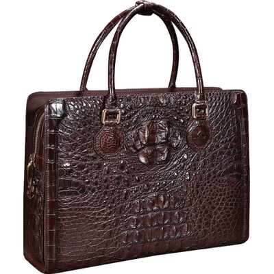 鳄鱼正品泰国商务风密码锁皮包