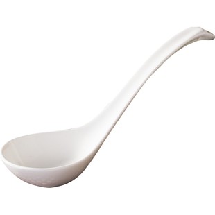 景天合景德镇纯白陶瓷无铅骨瓷勺子大汤勺圆勺饭勺大调羹天鹅