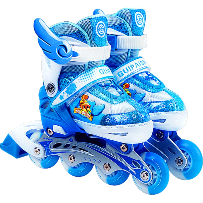 贵派仕溜冰鞋儿童全套装男童女童直排轮旱冰轮滑鞋初学者套装专业