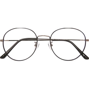 HAN防蓝光眼镜男大脸显瘦圆框复古钛架眼镜架近视可配度数42090