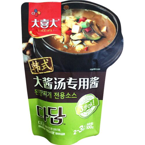大喜大韩式大酱汤专用酱 韩式风味希杰大豆酱汤料速食调味酱100g