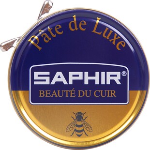 SAPHIR蓝宝石软蜡皮鞋上光抛光蜡镜面固体鞋蜡无色黑色棕色莎菲雅