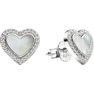 心形925银母贝耳钉女气质个性气质百搭耳环网红款情侣送女友礼物