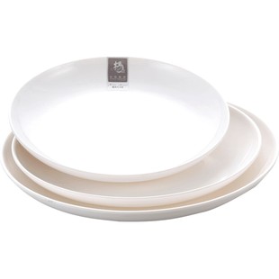 扬格密胺深盘白色汤盘塑料圆形盘子商用餐饮饭店专用装菜盘子防摔