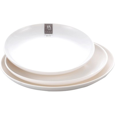 深盘白色汤盘塑料圆形盘子商用