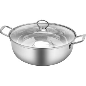 聚茂火锅锅加厚不锈钢涮锅火锅盆锅具电磁炉通用家用汤锅