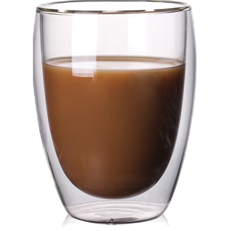双层隔热冷饮玻璃杯 创意带滤网透明泡茶杯 牛奶果汁水杯咖啡杯子