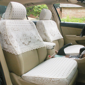 四季网红加厚布艺蕾丝座套半截套坐垫套半包汽车座套椅套专车专用