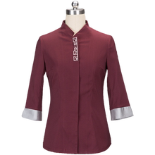 布施衣者服务员短袖女中式夏工作服1