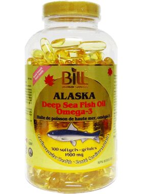 加拿大直邮 Uncle Bill Omega-3深海鱼油软胶囊中老年保健300粒