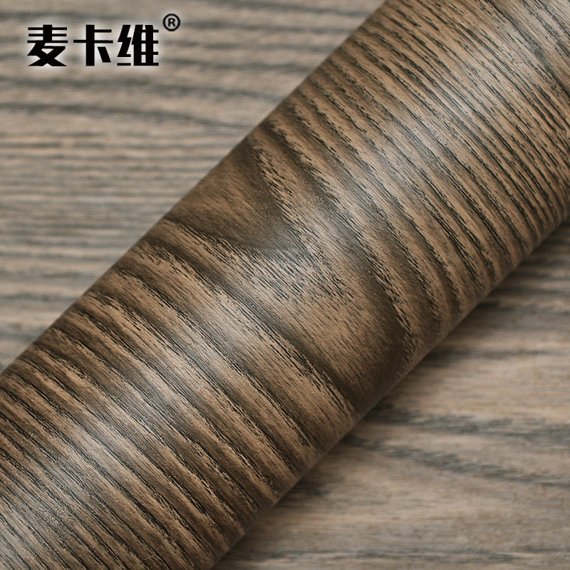 黑胡桃仿木纹贴纸柜子加厚桌面3D立体防水自粘墙纸旧家具翻新壁纸