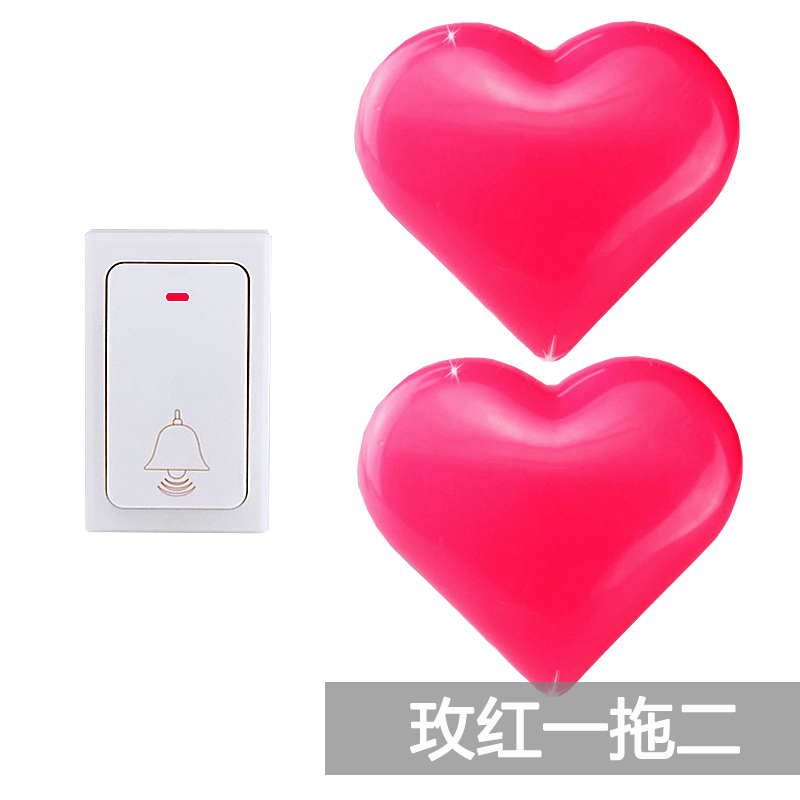 自发电按钮防雨水 无线家用门铃 闪光老人呼叫器免电池一拖一二u.