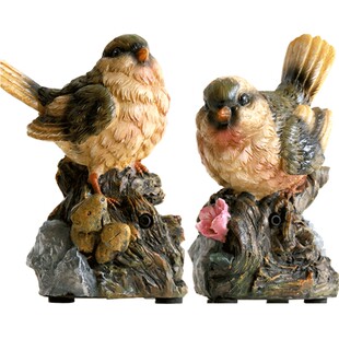 鸟鸣器会叫仿真小鸟花园装饰摆件壁挂办公室楼盘样板间创意工艺品