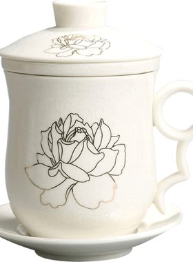 瓷恒堂陶瓷个人水杯四件套茶具