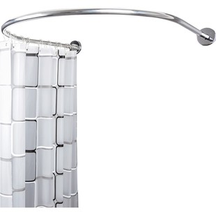 欧时洁免打孔U形浴帘杆弧形套装不锈钢浴帘架卫生间打孔淋浴房U型