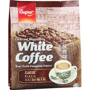 马来西亚进口super超级牌原味榛果味三合一速溶白咖啡粉600g袋装
