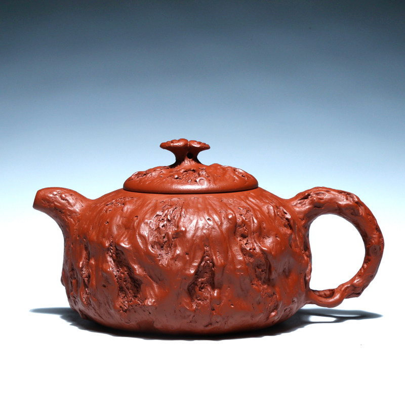 宜兴紫砂壶纯手工茶壶收藏级名家吴竹霞大红袍老朱泥320CC供春壶