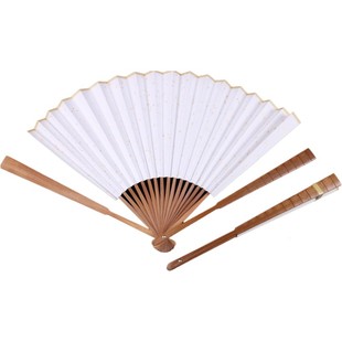 非遗漂漆扇子空白宣纸折扇中国风洒金国画宣纸扇面书法男女式折扇