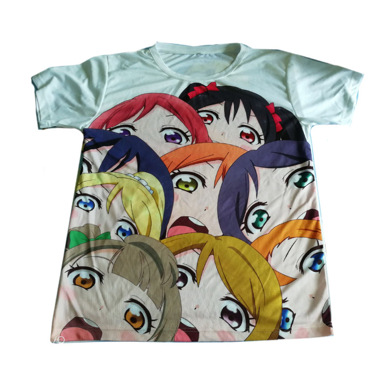 LoveLive精神污染休闲男女二次元衣服动漫周边满幅面短袖t恤定制
