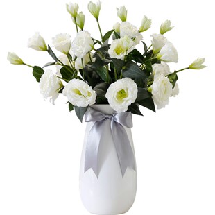 三头洋桔梗仿真花艺北欧客厅餐桌假花套装居家装饰品干绢花束摆件