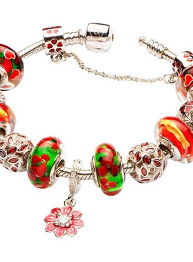 athenaie中国红民族风琉璃珠金箔