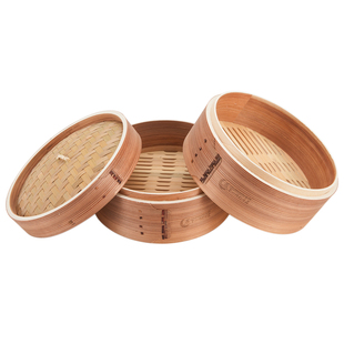 quanmin全民/蒸笼加高加深柳杉蒸笼家用竹子竹编竹制蒸锅笼屉