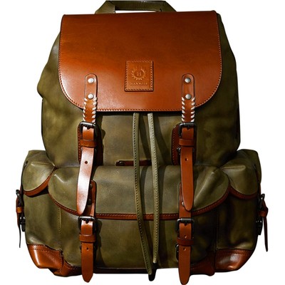 hanmiis全真皮大容量双肩包