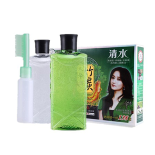 正品御喜堂竹炭人参清水汉方黑发宝一梳黑植物染发膏染发剂膏纯