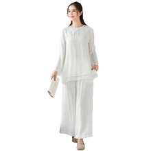 佛系女夏禅意中国风棉麻瑜伽上衣1