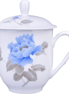 釉下彩中式手绘陶瓷会议泡茶杯