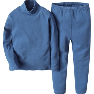 euv儿童高领秋衣套装全棉保暖