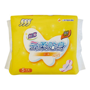 555超薄卫生巾棉柔亲肤贴身透气随身包姨妈巾日用230mm*5片优惠装