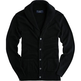 match麻吉男装秋季针织衫男长袖开衫V领黑色毛衣外套男潮MZ12088