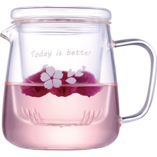 泡花茶壶玻璃水杯耐热办公室套装带盖过滤加厚家用水杯子