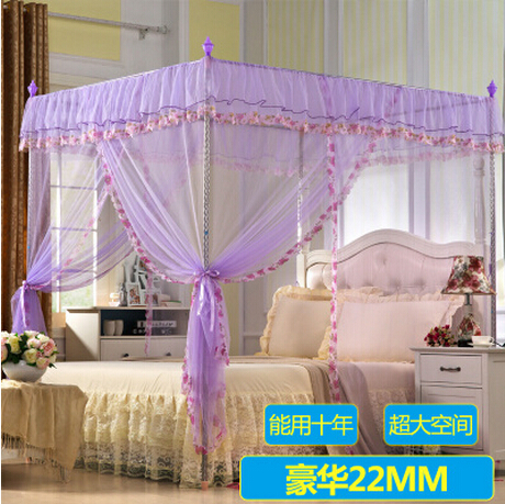 蚊帐三开门落地支架 加粗加厚不锈钢管 蚊帐杆子架子 床架包邮