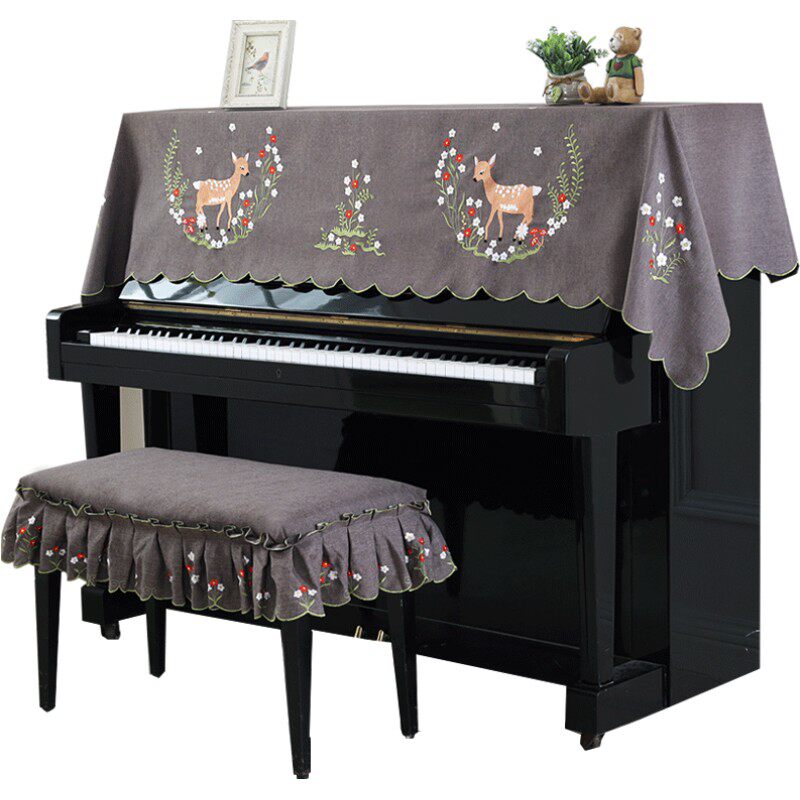 钢琴巾盖巾美式乡村钢琴罩全罩半罩现代简约 欧式韩国刺绣钢琴罩