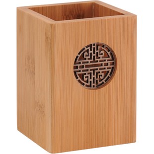 清仓中式复古笔筒竹子名片盒桌面收纳盒简约多功能办公室商务礼品