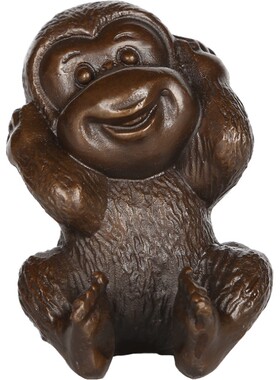 吉善堂 铜四不猴摆件 三不猴创意猴年工艺礼品十二生肖猴子0066